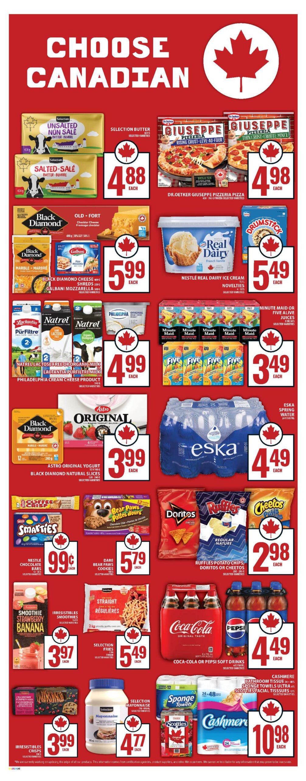 choose local and canadian in food basic flyer july 24